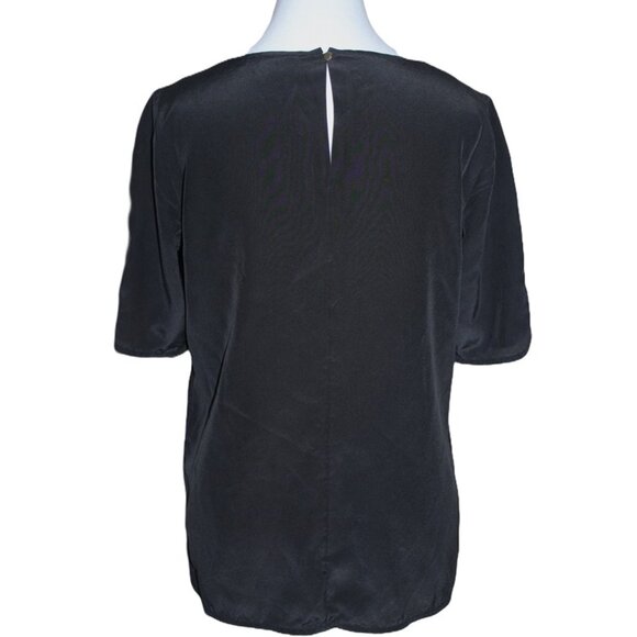 BANANA REPUBLIC 100% Silk Half-Sleeve Blouse in Black - Size S - Picture 12 of 14